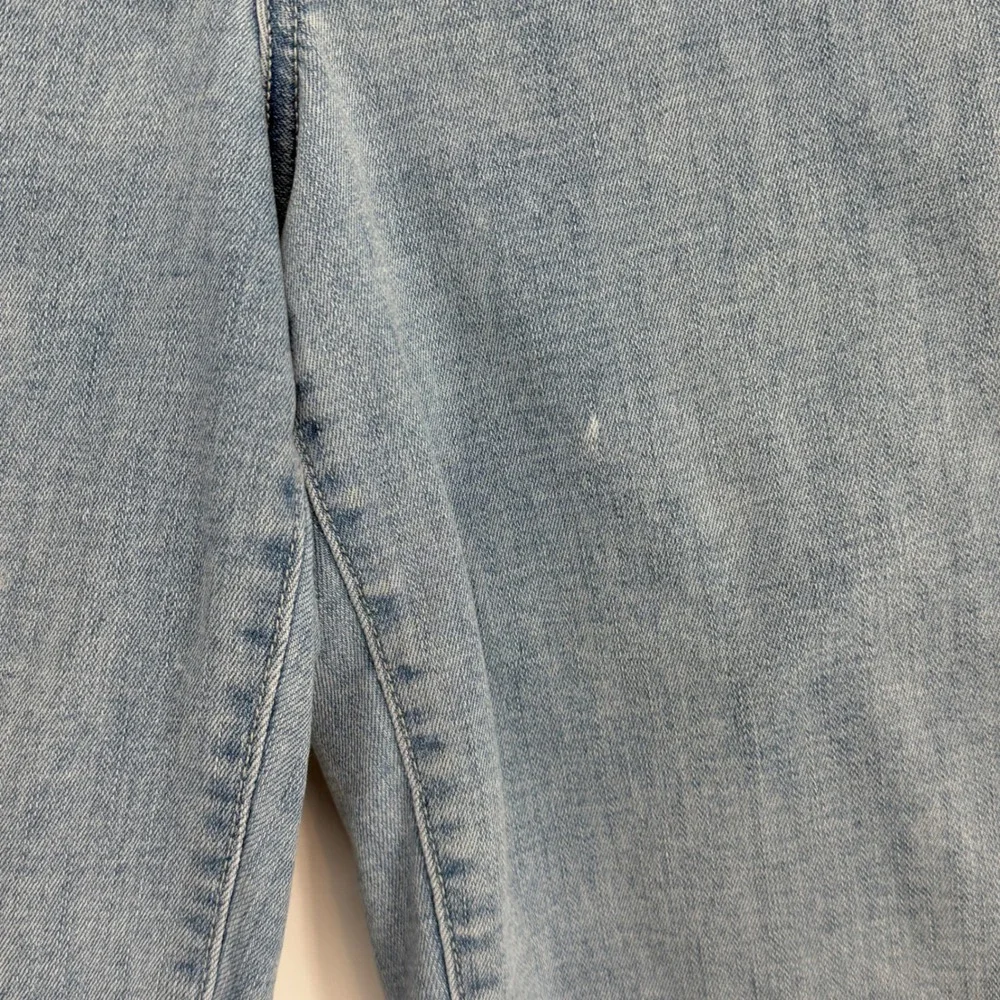 NYDJ‎ Womens Size 12 Light Wash Lift Tuck Cropped Wide Leg Raw Hem Jeans
